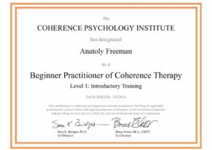2026.03.03 - СРТ - Coherence Therapy - Level 1 - Beginner Practitioner of Coherence Therapy - 16 часов